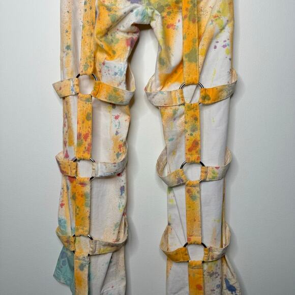 Who Decides War by Ev Bravado Multi Dyed Bondage Jeans Size 30 - Picture 7 of 14